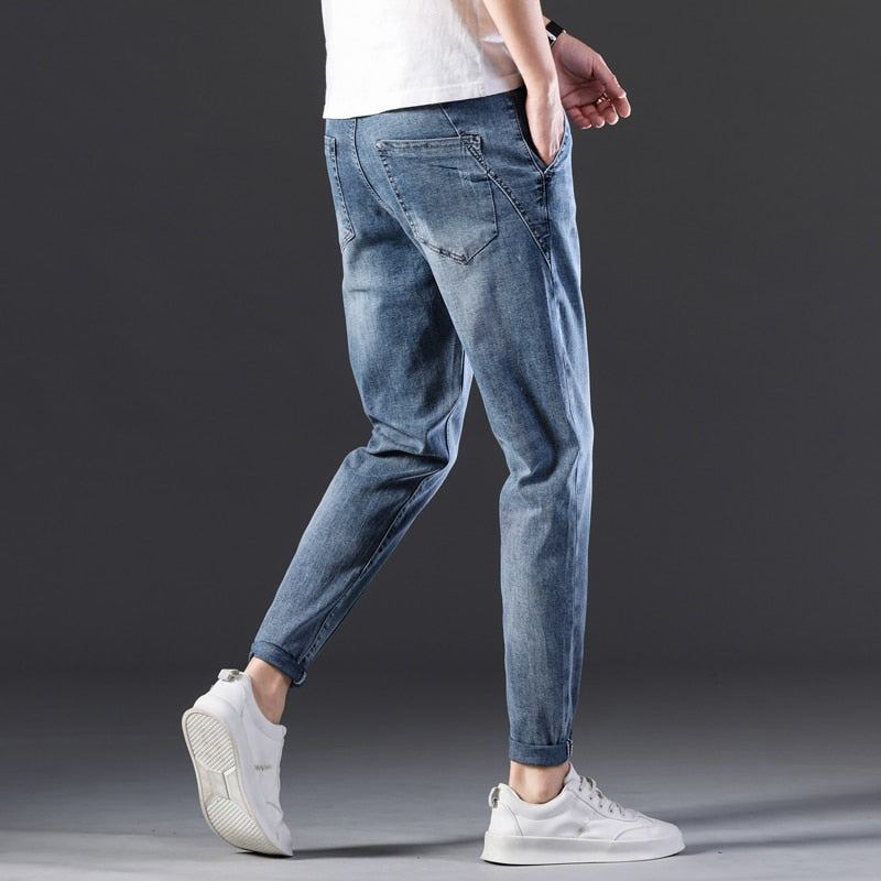 Jeans Herre Afslappede Tilspidsede Stretch-jeans