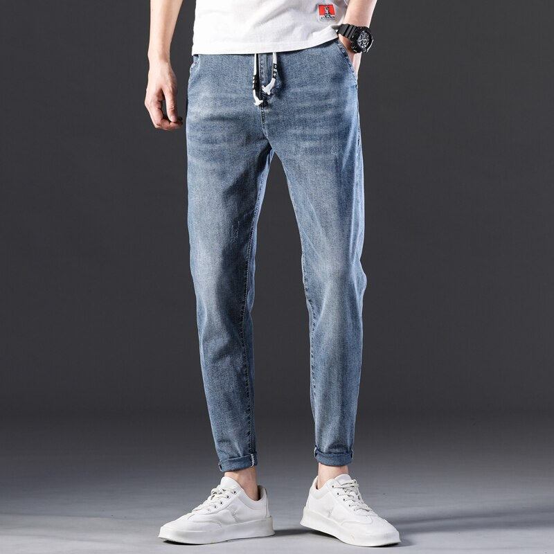 Jeans Herre Afslappede Tilspidsede Stretch-jeans