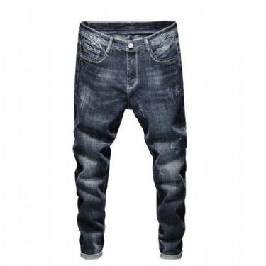 Jeans Herre Designer Slim Fit Elastiske Efterårsjeans