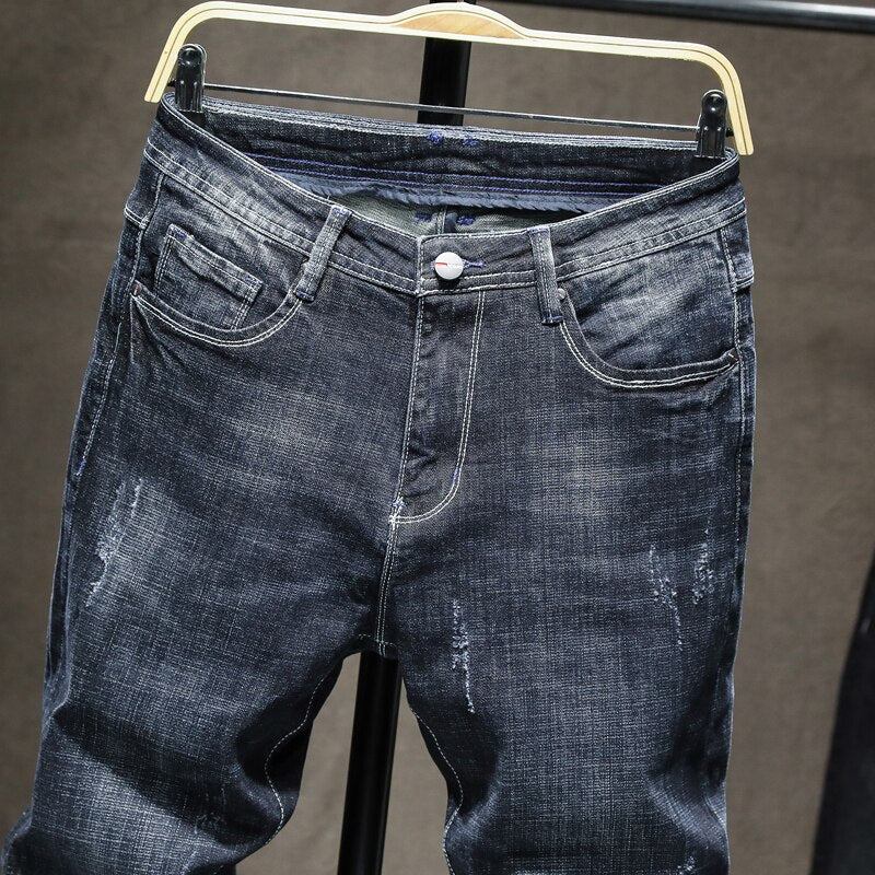 Jeans Herre Designer Slim Fit Elastiske Efterårsjeans