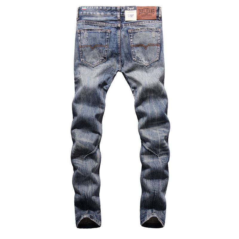 Jeans Herre Lige Pasform Italienske Designerjeans