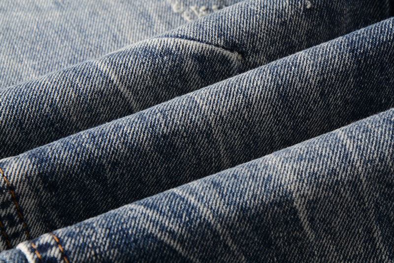 Jeans Herre Lige Pasform Italienske Designerjeans