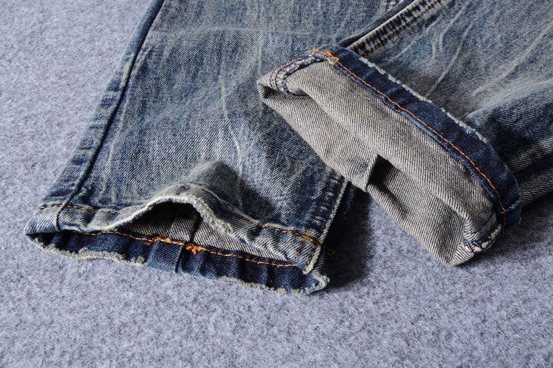 Jeans Herre Lige Pasform Italienske Designerjeans