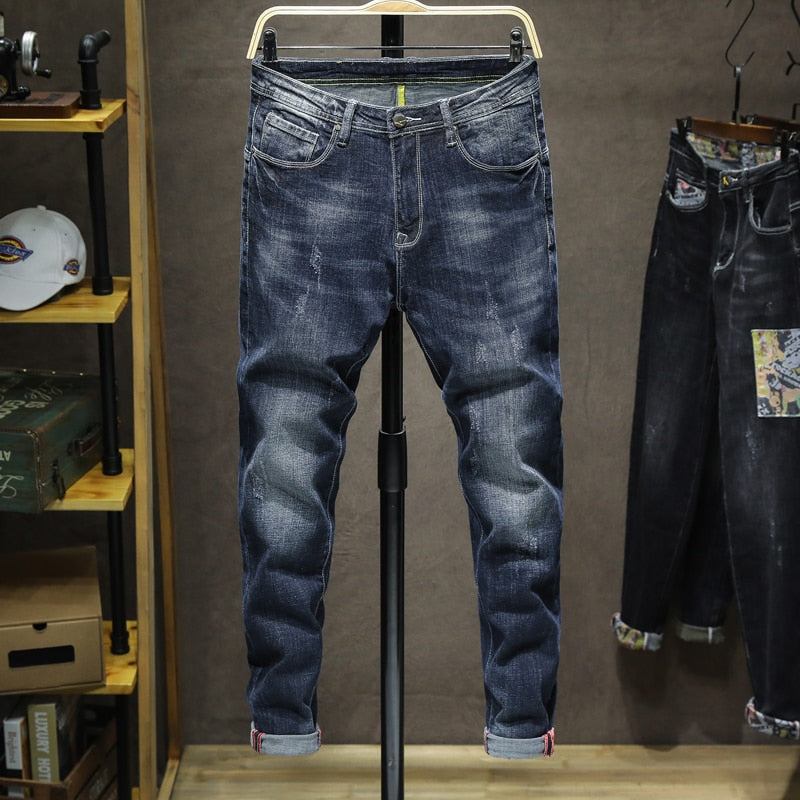 Jeans Herre Mode-hverdags-tilspidsede Denim-jeans