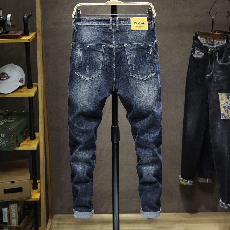 Jeans Herre Mode-hverdags-tilspidsede Denim-jeans