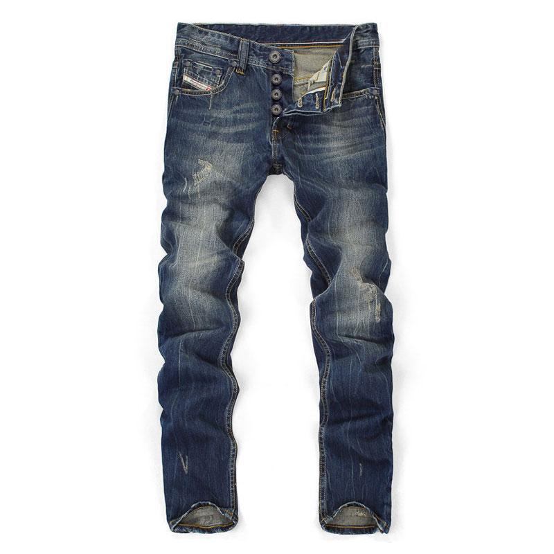 Jeans Med Mørkeblå Farveprint