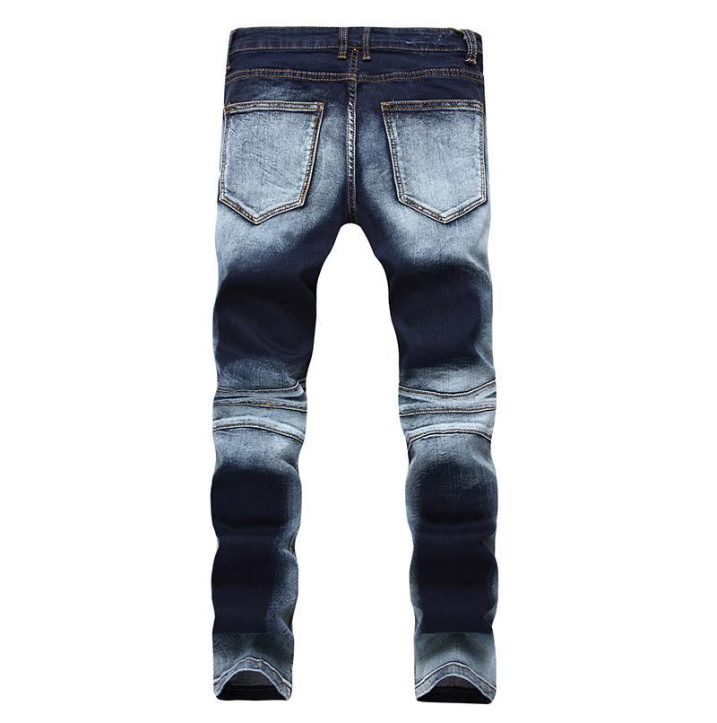 Plisserede Jeans Herre I Stretch-denim