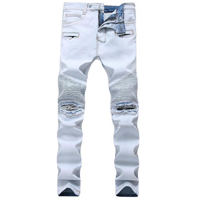 Plisserede Jeans Herre I Stretch-denim