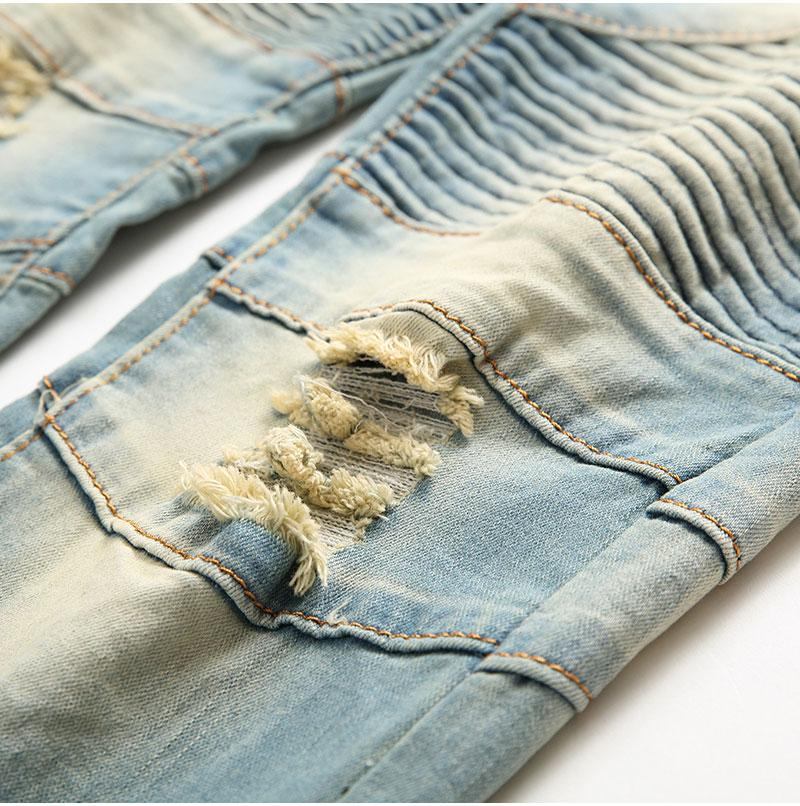 Plisserede Jeans Herre I Stretch-denim