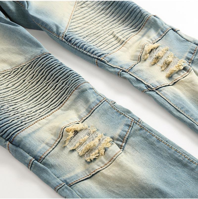 Plisserede Jeans Herre I Stretch-denim