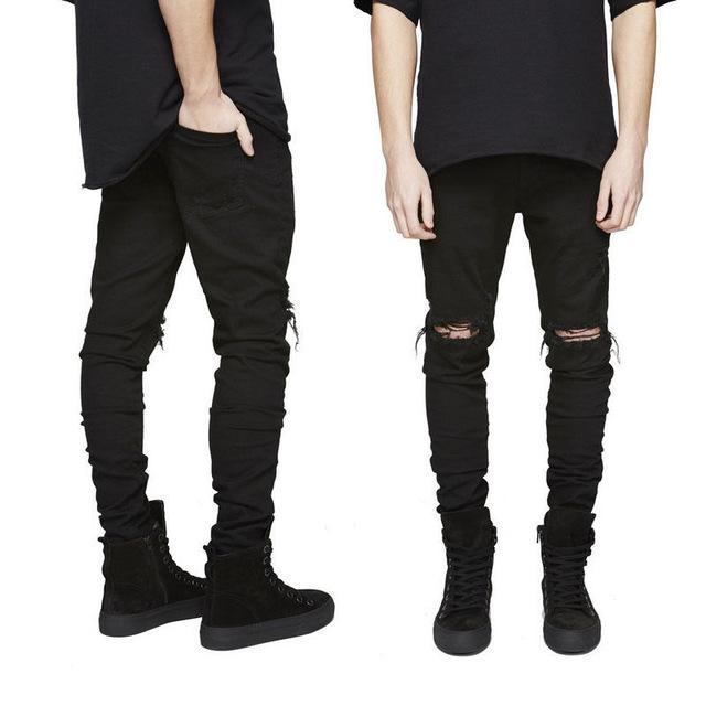 Rippede Skinny Biker Destroyed Jeans