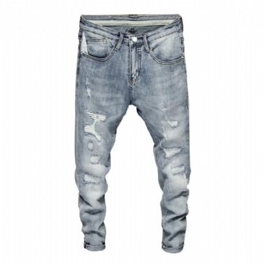 Rippede Skinny Lys Farve Jeans