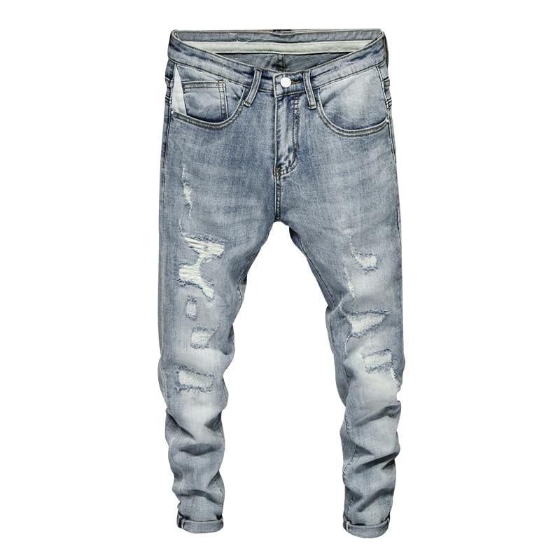 Rippede Skinny Lys Farve Jeans