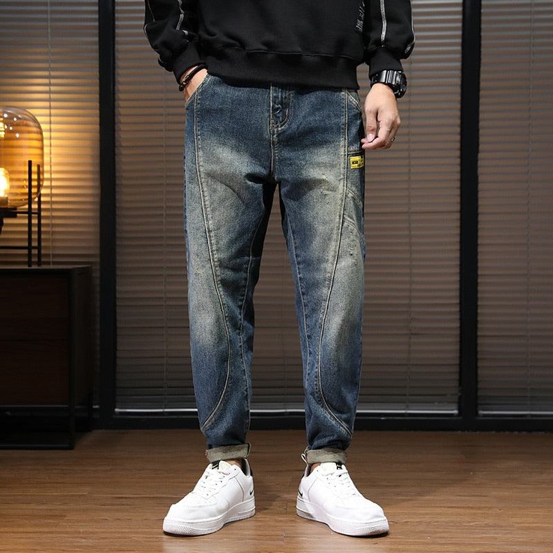 Streetwear Casual Jeans Herre Med Løs Pasform