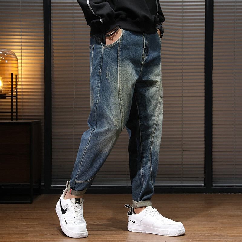 Streetwear Casual Jeans Herre Med Løs Pasform