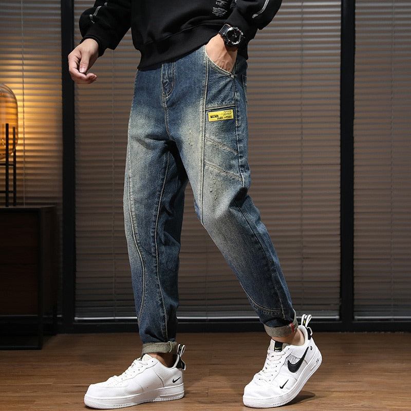 Streetwear Casual Jeans Herre Med Løs Pasform