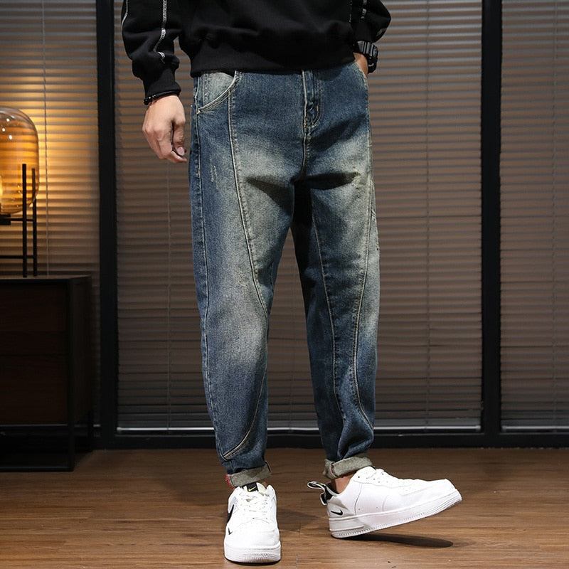 Streetwear Casual Jeans Herre Med Løs Pasform