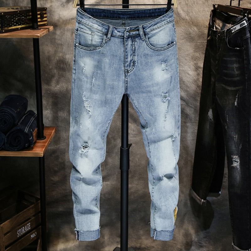 Super Skinny Elastic Jogger Ankel Længde Jeans