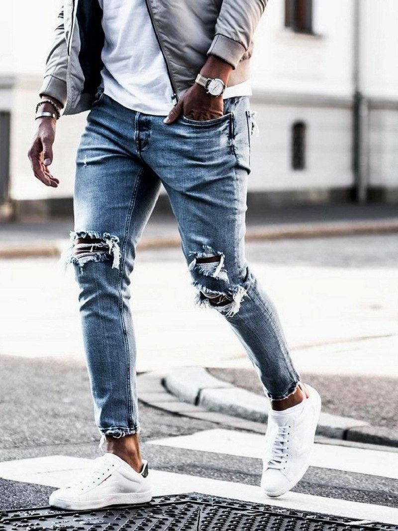 Trend Style Hole Jeans