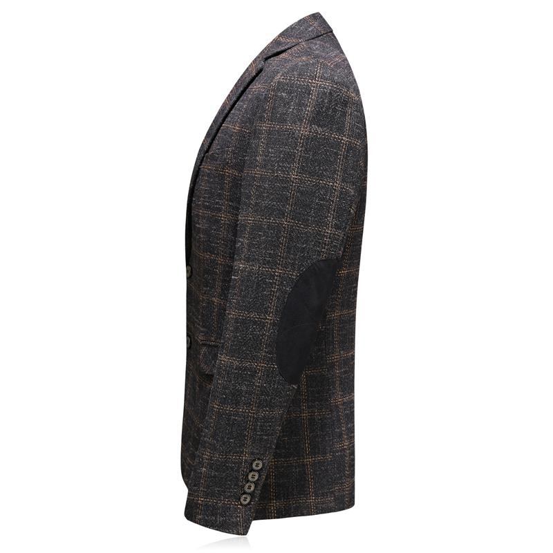 Blazere Veste Herre Albue Patch Tweed Plaid Blazer