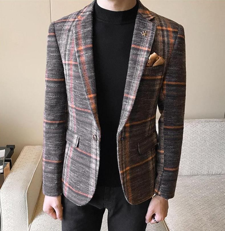 Blazere Veste Herre Designer Blazer Tweed Knap