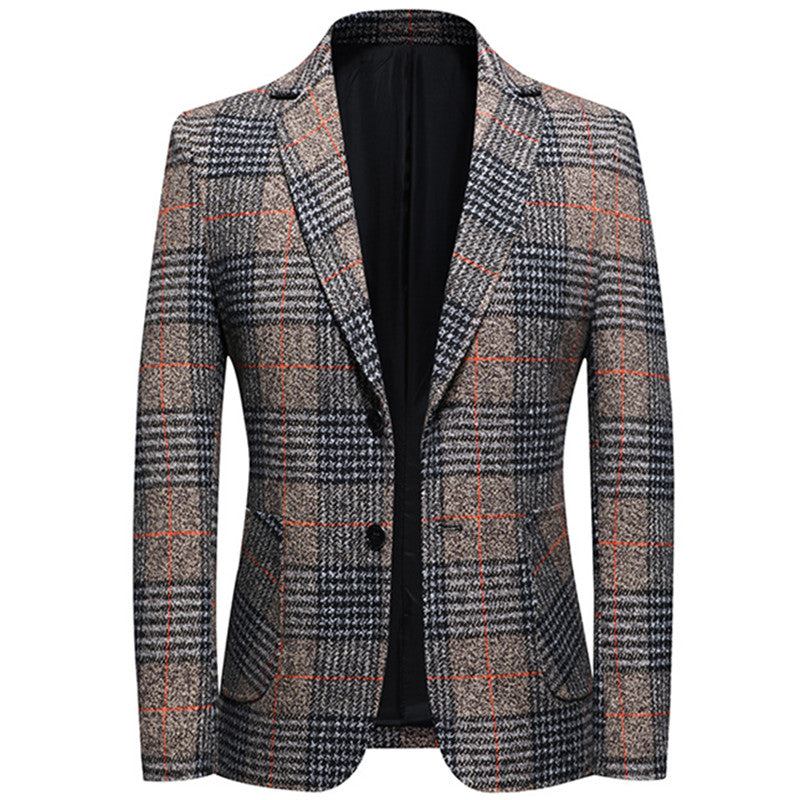 Blazere Veste Herre Fashion Plaid Business Suit Jakke Blazer