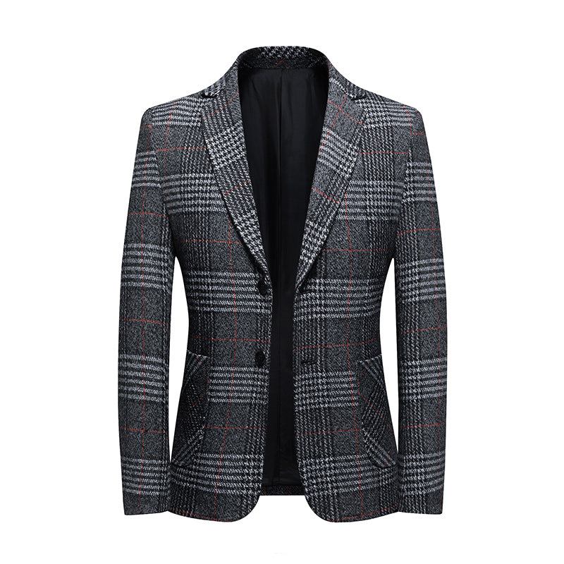 Blazere Veste Herre Fashion Plaid Business Suit Jakke Blazer