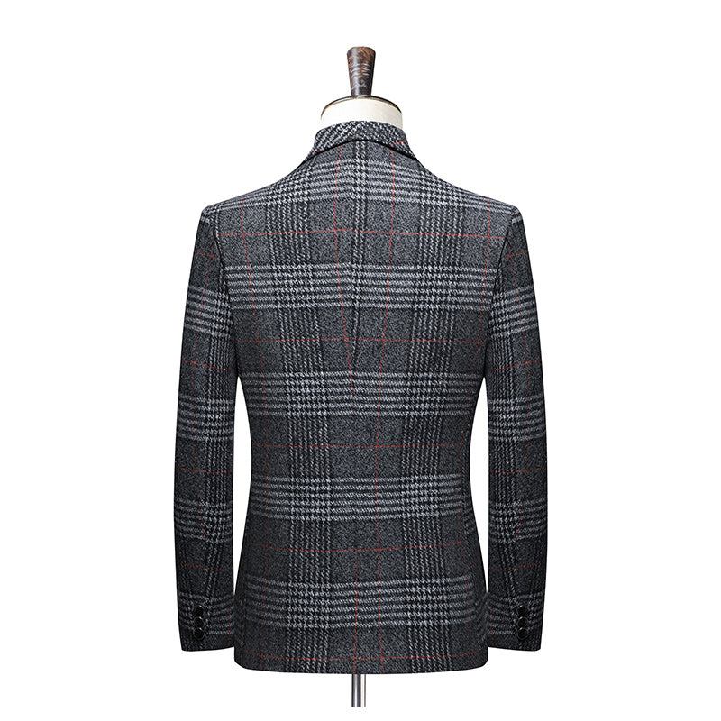 Blazere Veste Herre Fashion Plaid Business Suit Jakke Blazer