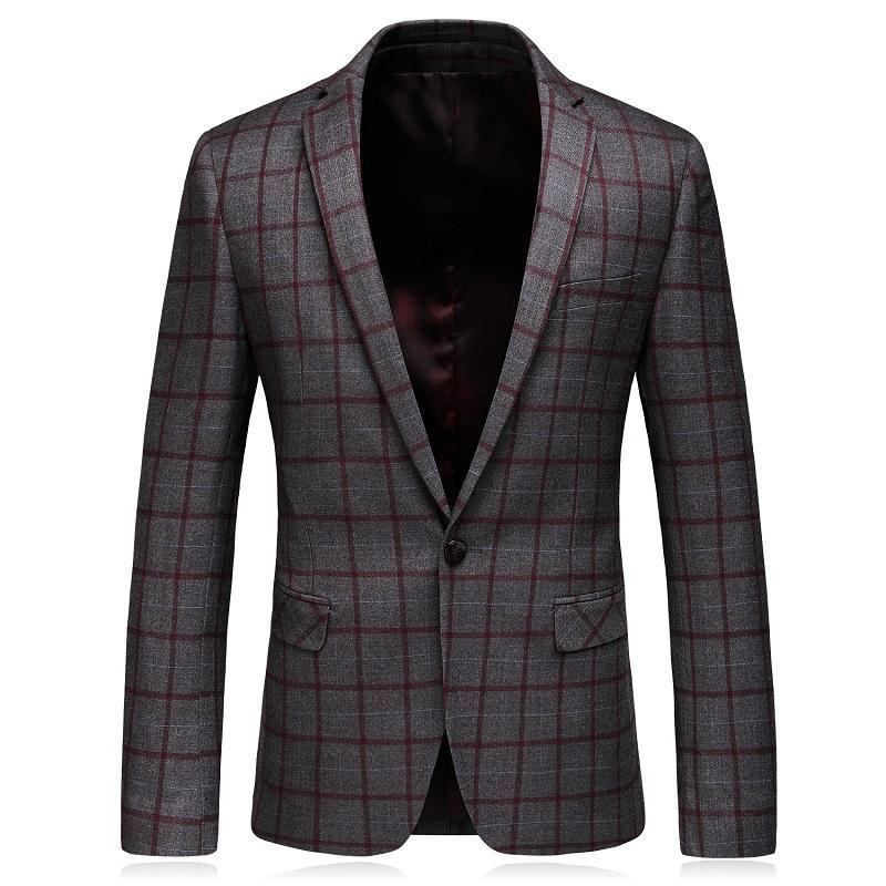 Blazere Veste Herre Formel Plaid Uld Blazer