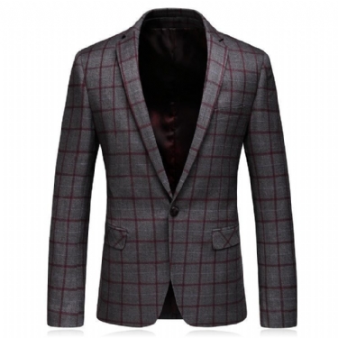 Blazere Veste Herre Formel Plaid Uld Blazer