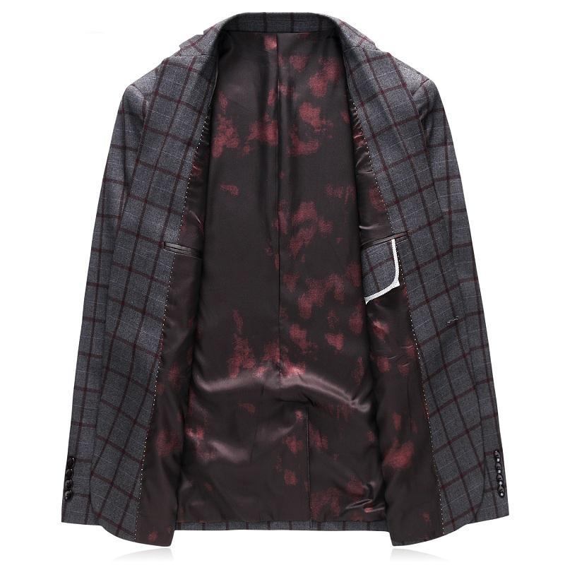 Blazere Veste Herre Formel Plaid Uld Blazer