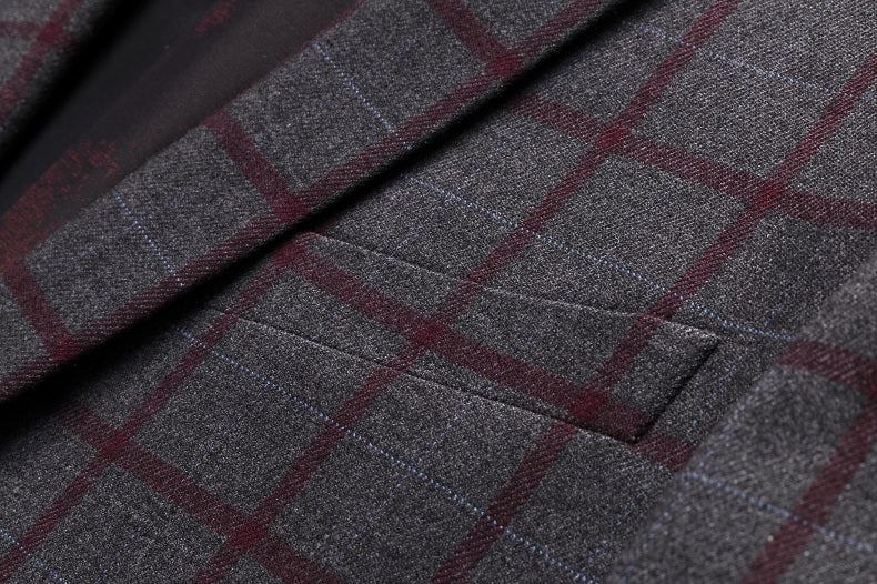 Blazere Veste Herre Formel Plaid Uld Blazer