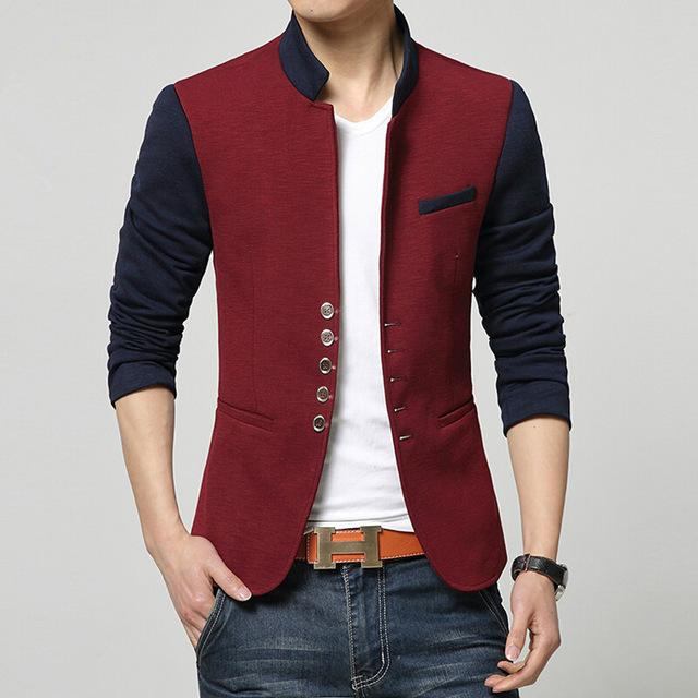 Blazere Veste Herre Mode Patchwork Casual Blazer