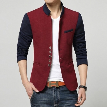 Blazere Veste Herre Mode Patchwork Casual Blazer