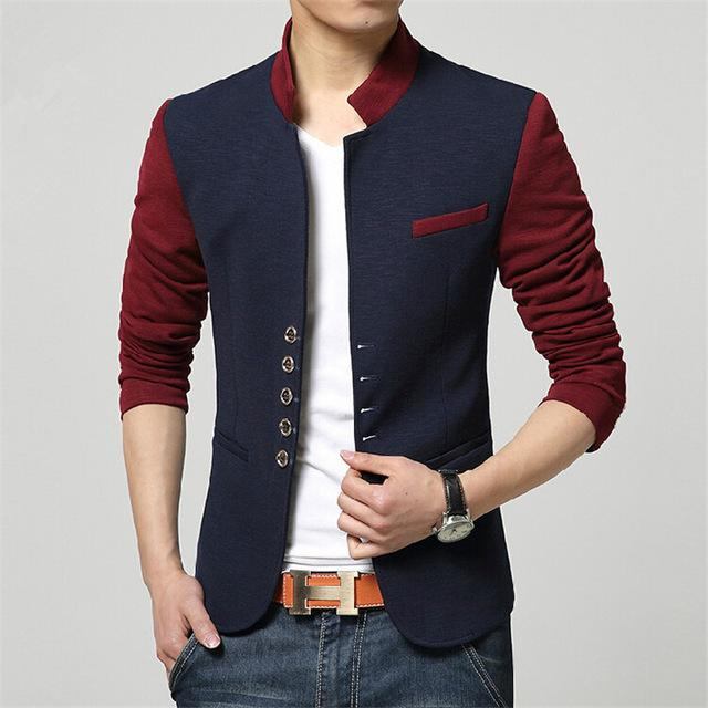 Blazere Veste Herre Mode Patchwork Casual Blazer