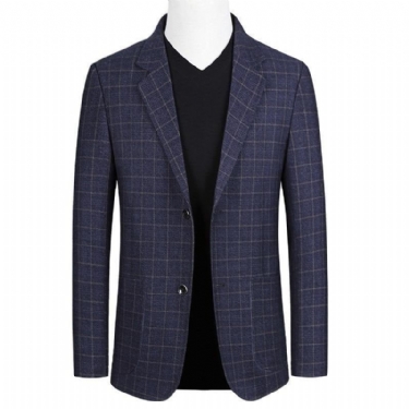 Blazere Veste Herre Trending Slim Fit Plaid Autumn Blazer