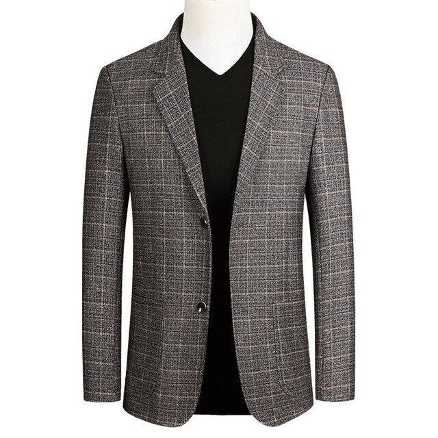 Blazere Veste Herre Trending Slim Fit Plaid Autumn Blazer