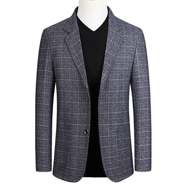 Blazere Veste Herre Trending Slim Fit Plaid Autumn Blazer