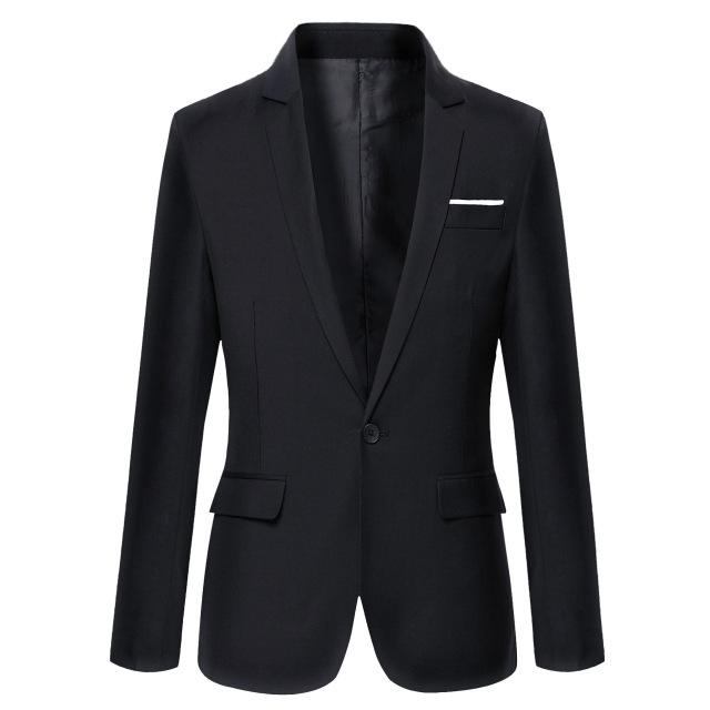 Herre Blazere Veste Casual Ensfarvet Maskulin Blazer