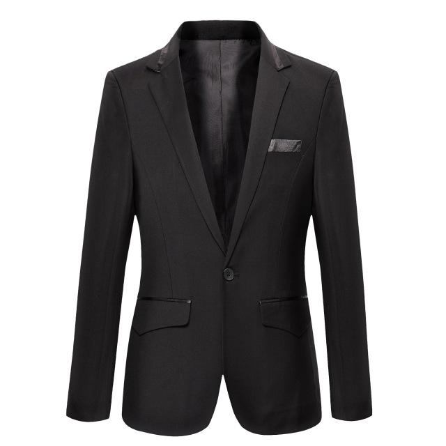 Herre Blazere Veste Casual Ensfarvet Maskulin Blazer