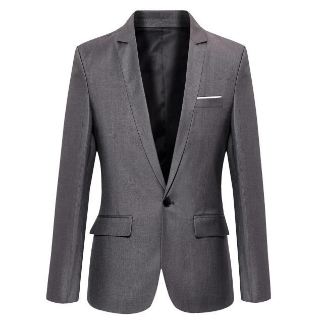 Herre Blazere Veste Casual Ensfarvet Maskulin Blazer