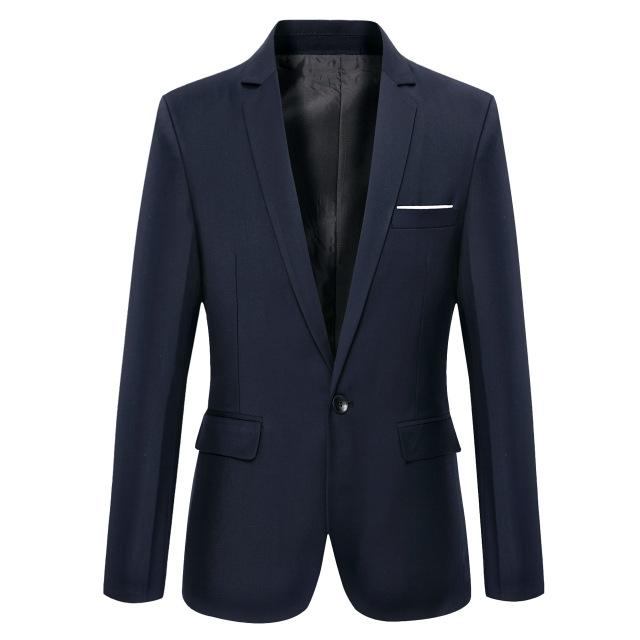 Herre Blazere Veste Casual Ensfarvet Maskulin Blazer