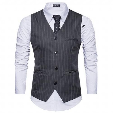 Herre Blazere Veste England Style Stripe Formel Vest