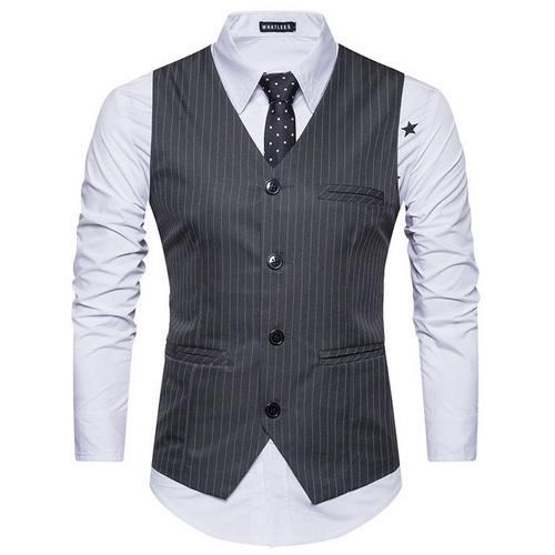 Herre Blazere Veste England Style Stripe Formel Vest