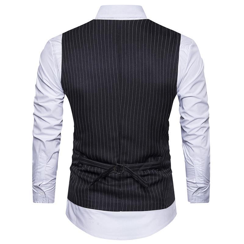 Herre Blazere Veste England Style Stripe Formel Vest