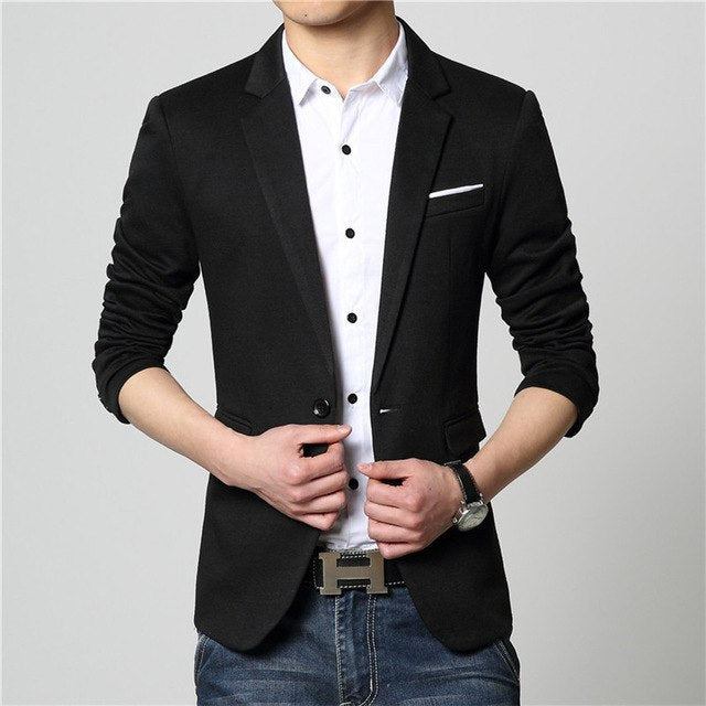 Herre Blazere Veste Fashion Solid Business Blazer