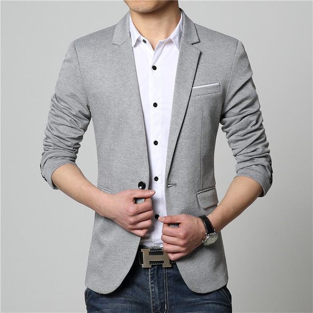 Herre Blazere Veste Fashion Solid Business Blazer