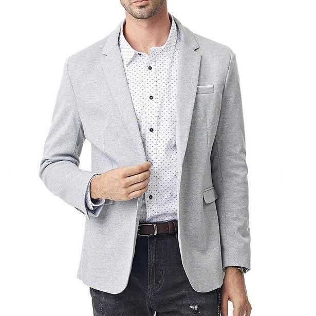 Herre Blazere Veste Mode Bomuld Casual Tynd Blazer