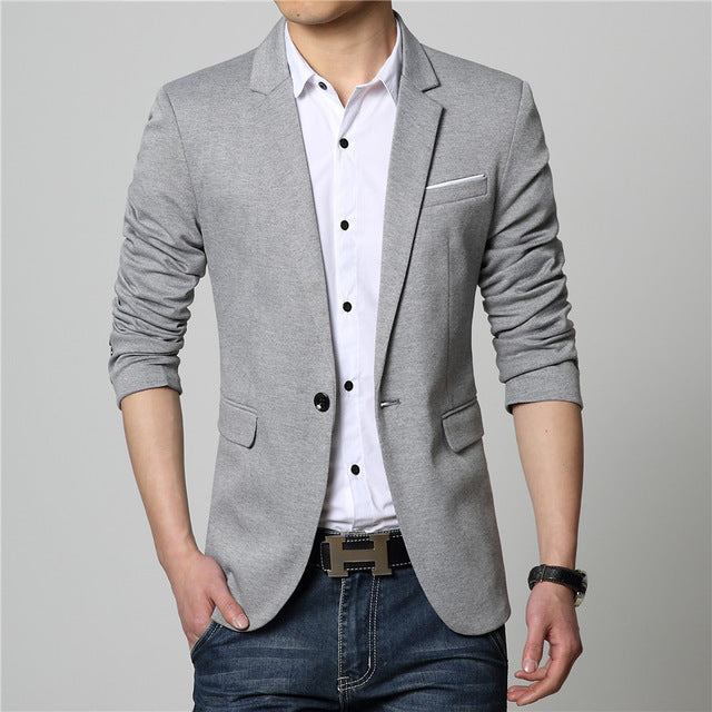 Herre Blazere Veste Mode Bomuld Casual Tynd Blazer