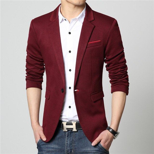 Herre Blazere Veste Mode Bomuld Casual Tynd Blazer